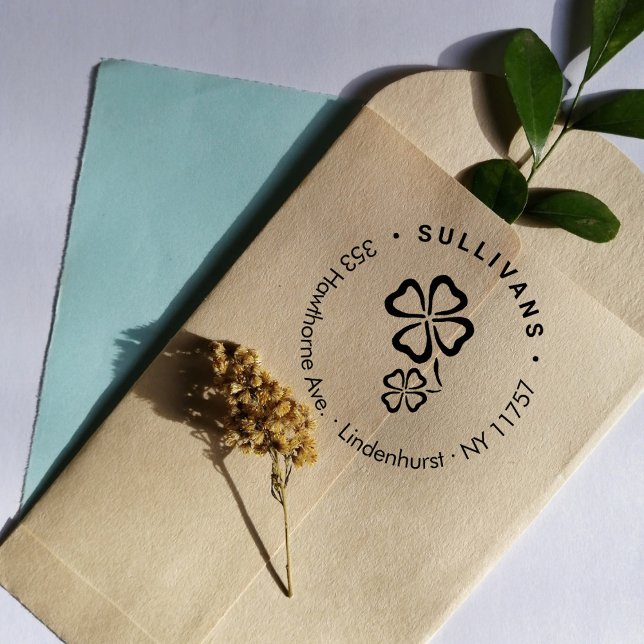 Sello De Caucho Dirección de devolución de familia de Clovers Luck (Subido por el creador)