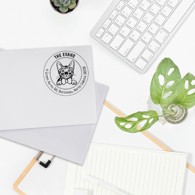 Sello De Caucho Dirección de devolución de familia de gatos de jug (Subido por el creador)