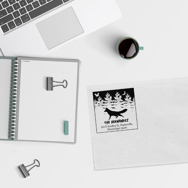 Sello De Caucho Dirección de devolución de familia de lobo foresta (Subido por el creador)