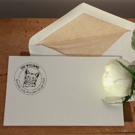 Sello De Caucho Dirección de devolución de familia de pelo corto d