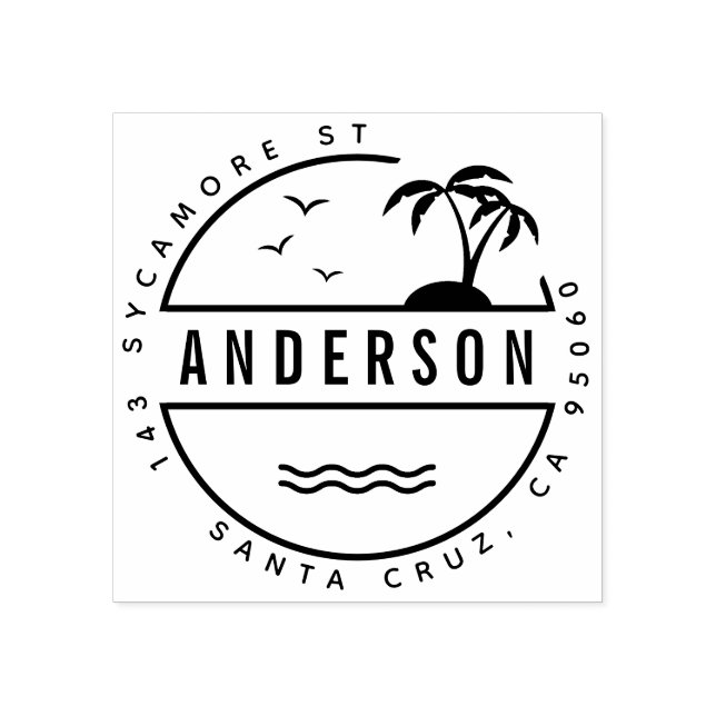 Sello De Caucho Dirección de devolución de familia de verano de pa (Impresión)