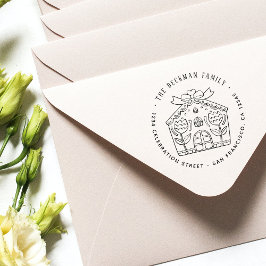 Sello De Caucho Dirección de devolución de fiesta de feriado de Gi