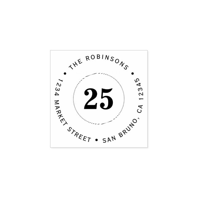 Sello De Caucho Dirección de devolución de Fiesta de sorpresa de e (Impresión)