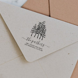 Sello De Caucho Dirección de devolución de firma de nombre de fami