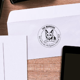 Sello De Caucho Dirección de devolución de gato azul de Rusia