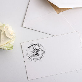 Sello De Caucho Dirección de devolución de gato de Bengala