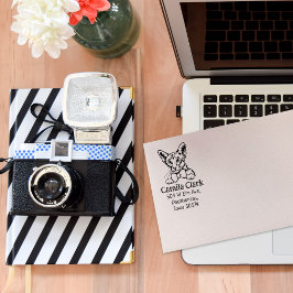 Sello De Caucho Dirección de devolución de gato para cabello corto