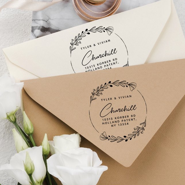 Sello De Caucho Dirección de devolución de guión de cordón Minimal (Subido por el creador)