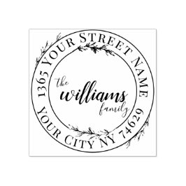 Sello De Caucho Dirección de devolución de guión de cortina botáni