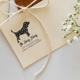 Sello De Caucho Dirección de devolución de la familia Beagle decor