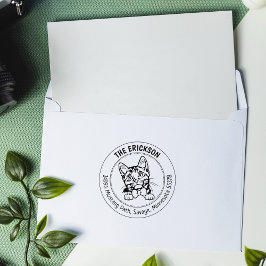 Sello De Caucho Dirección de devolución de la familia Cat Munchkin