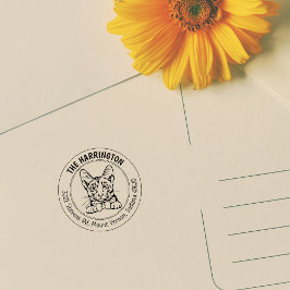 Sello De Caucho Dirección de devolución de la familia Cat Savannah