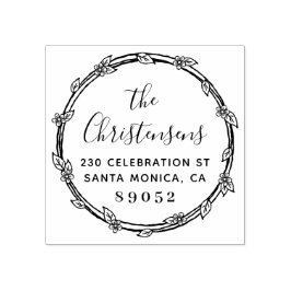 Sello De Caucho Dirección de devolución de la familia de bordes bo