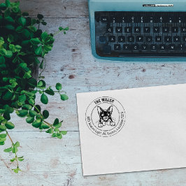 Sello De Caucho Dirección de devolución de la familia de gatos bir