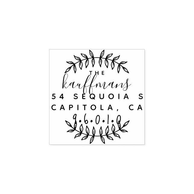 Sello De Caucho Dirección de devolución de la familia de guiones c (Impresión)