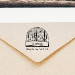 Sello De Caucho Dirección de devolución de la familia de paisajes 