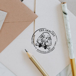 Sello De Caucho Dirección de devolución de la familia de perro can