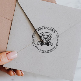 Sello De Caucho Dirección de devolución de la familia de perros de