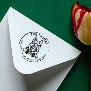 Sello De Caucho Dirección de devolución de la familia de perros pa