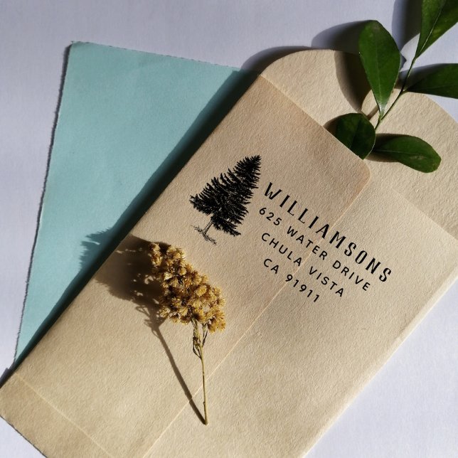 Sello De Caucho Dirección de devolución de la familia de pinos rus (Subido por el creador)