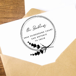 Sello De Caucho Dirección de devolución de la familia floral Wreat