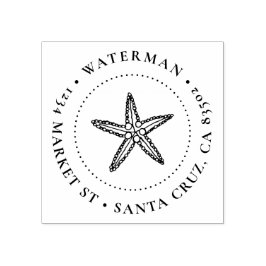 Sello De Caucho Dirección de devolución de la familia Starfish dib