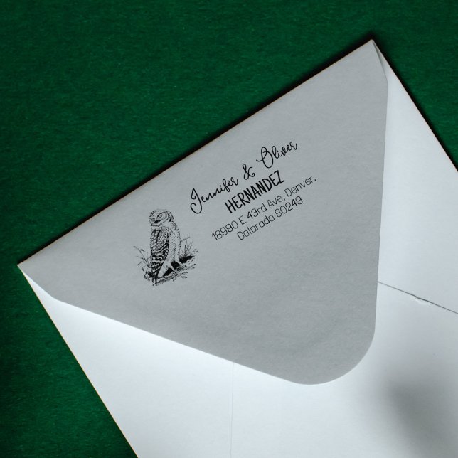 Sello De Caucho Dirección de devolución de la pareja de lechuza de (Subido por el creador)