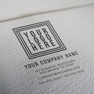 Sello De Caucho Dirección de devolución de logotipo comercial o de