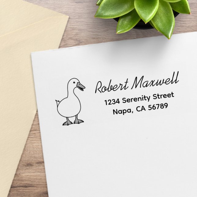 Sello De Caucho Dirección de devolución de mascota pato blanco de  (Subido por el creador)