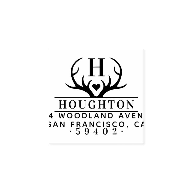 Sello De Caucho Dirección de devolución de monograma de nombres de (Impresión)