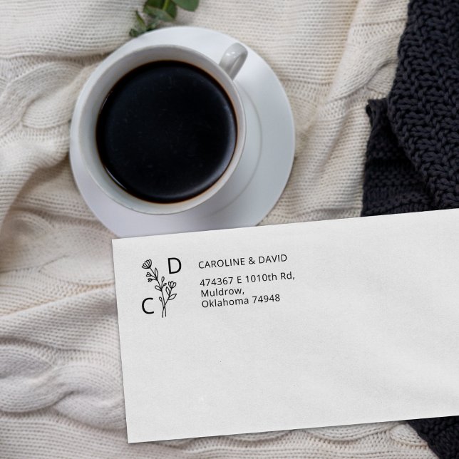 Sello De Caucho Dirección de devolución de monograma simple (Subido por el creador)