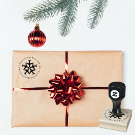 Sello De Caucho Dirección de devolución de Navidades de avión Snow