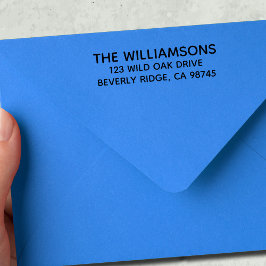 Sello De Caucho Dirección de devolución de nombre de familia