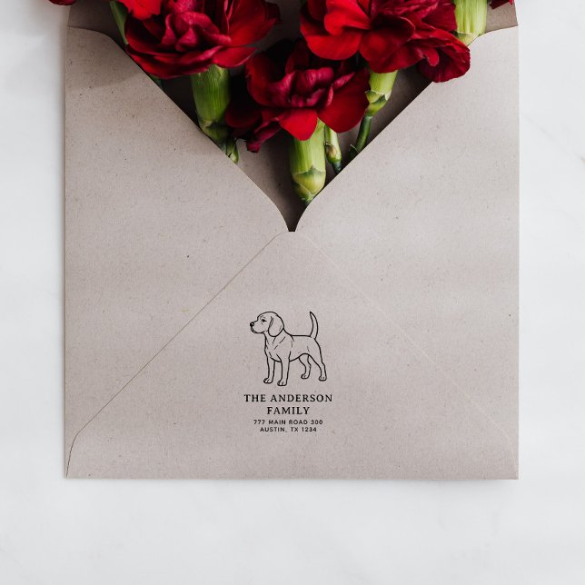 Sello De Caucho Dirección de devolución de nombre de familia Beagl (Subido por el creador)