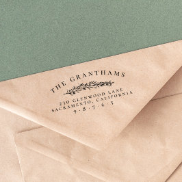 Sello De Caucho Dirección de devolución de nombre de familia botán