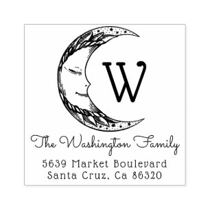 Sello De Caucho Dirección de devolución de nombre de familia Cresc