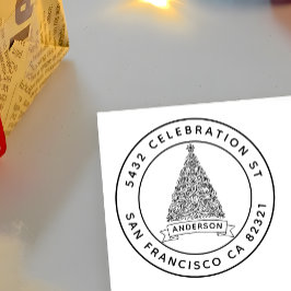 Sello De Caucho Dirección de devolución de nombre de familia de ár