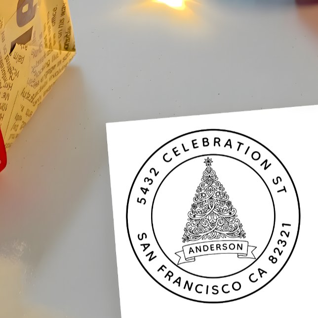 Sello De Caucho Dirección de devolución de nombre de familia de ár (Subido por el creador)