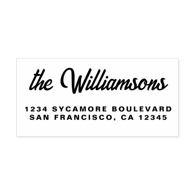 Sello De Caucho Dirección de devolución de nombre de familia de ca (Impresión)