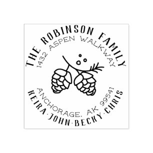 Sello De Caucho Dirección de devolución de nombre de familia de co