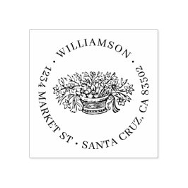 Sello De Caucho Dirección de devolución de nombre de familia de fl