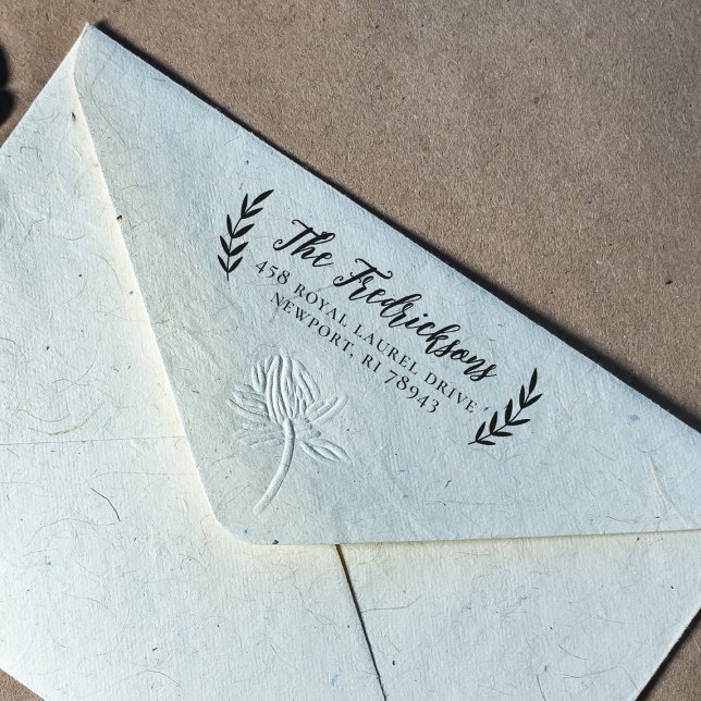 Sello De Caucho Dirección de devolución de nombre de familia de La (Rubber Stamp Mock-up)