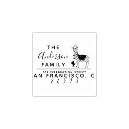 Sello De Caucho Dirección de devolución de nombre de familia de ll
