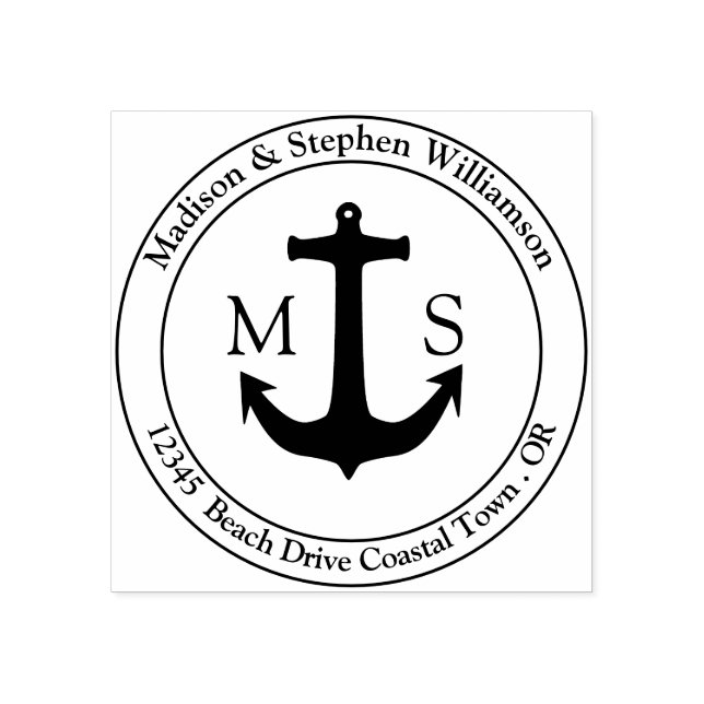 Sello De Caucho Dirección de devolución de nombre de familia de mo (Impresión)