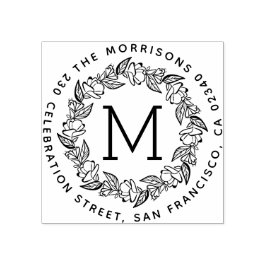 Sello De Caucho Dirección de devolución de nombre de familia de mo