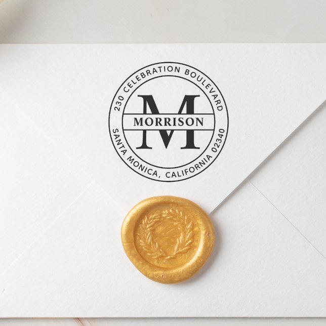 Sello De Caucho Dirección de devolución de nombre de familia de mo (Rubber Stamp Mock-up)