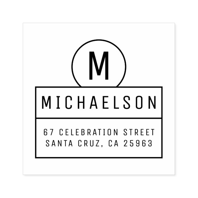 Sello De Caucho Dirección de devolución de nombre de familia de mo (Impresión)