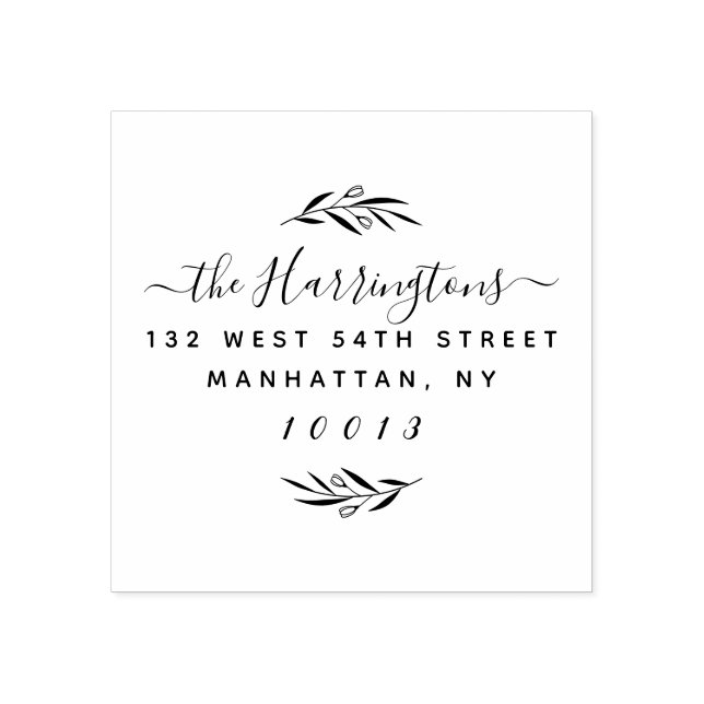 Sello De Caucho Dirección de devolución de nombre de familia de Pe (Impresión)