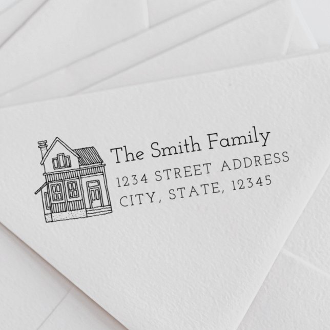 Sello De Caucho Dirección de devolución de nombre de familia de re (Subido por el creador)