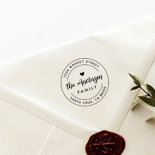 Sello De Caucho Dirección de devolución de nombre de familia de re